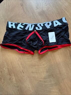 Men’s Black Briefs with Red Trim